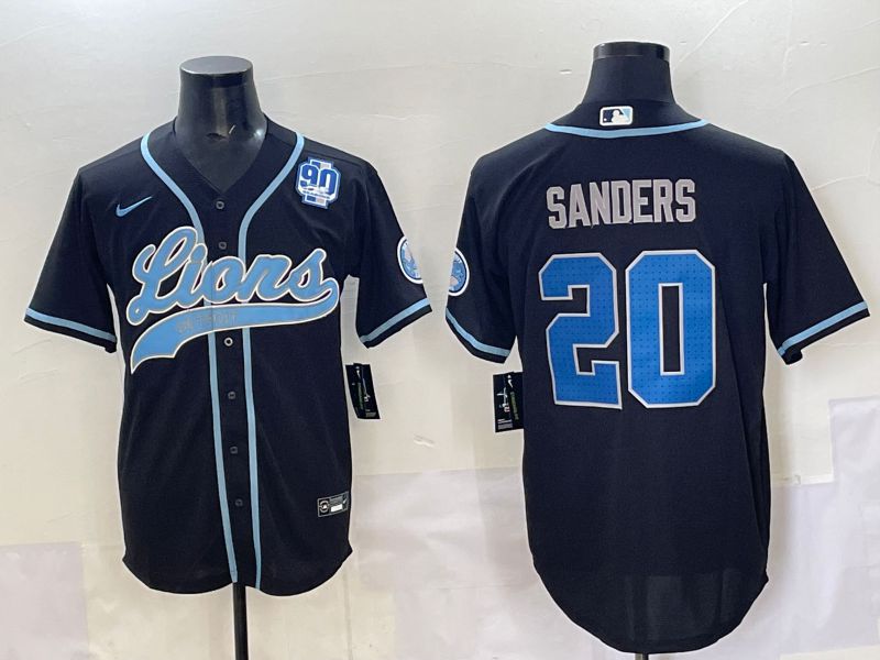 Men 2025 Detroit Lions #20 Sanders Black  joint name 2024 Nike Limited NFL Jersey style 5->detroit lions->NFL Jersey